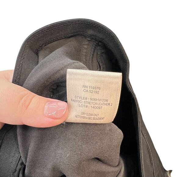 Helmut Lang Black Leather Pull-On Skinny Legging Moto Pants Size 0 *Flawed - Picture 11 of 11